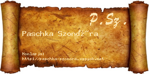 Paschka Szonóra névjegykártya